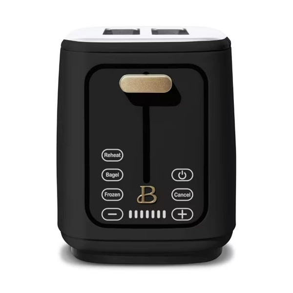Beautiful 2 Slice Toaster with Touch-Activated Display, Black Sesame by Drew Barrymore