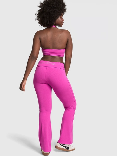 All-Day Cotton Foldover Flare Leggings