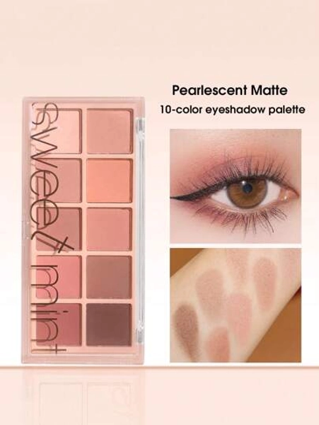 Sweet mint 10-Color Matte Eyeshadow Palette, 1Pc Highly Pigmented Waterproof Long-Wearing Eyeshadow Tray Eye Shadow - Size one-size