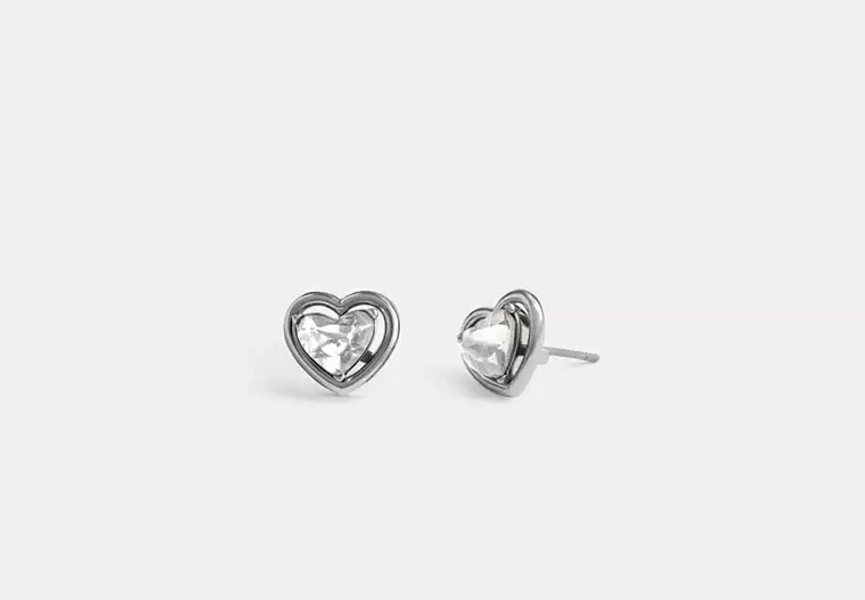 Halo Heart Stud Earrings