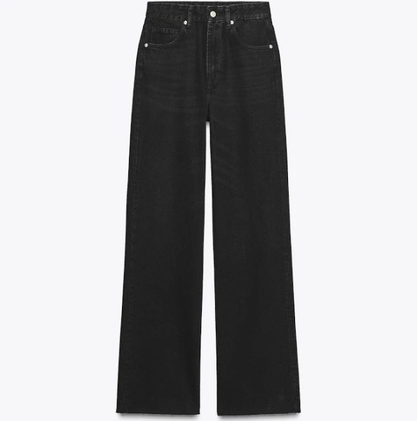 Zara Trf High Rise Wide Leg Jeans Women