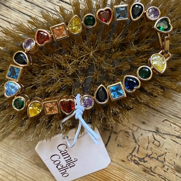 Brand NWT Gorgeous Colorful Cubic Zirconia Assorted Shapes Bracelet