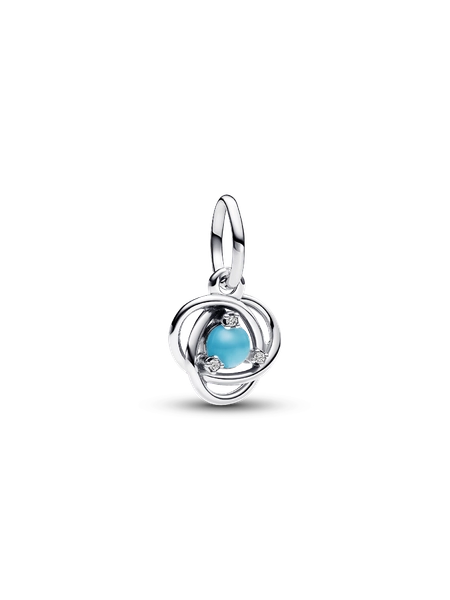 December Birthstone Blue Eternity Circle Dangle Charm