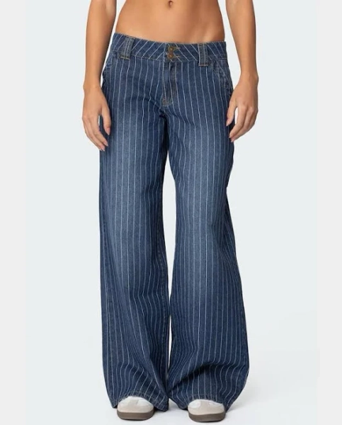 Cory Edikted Women's Cory Striped Low Rise Jeans