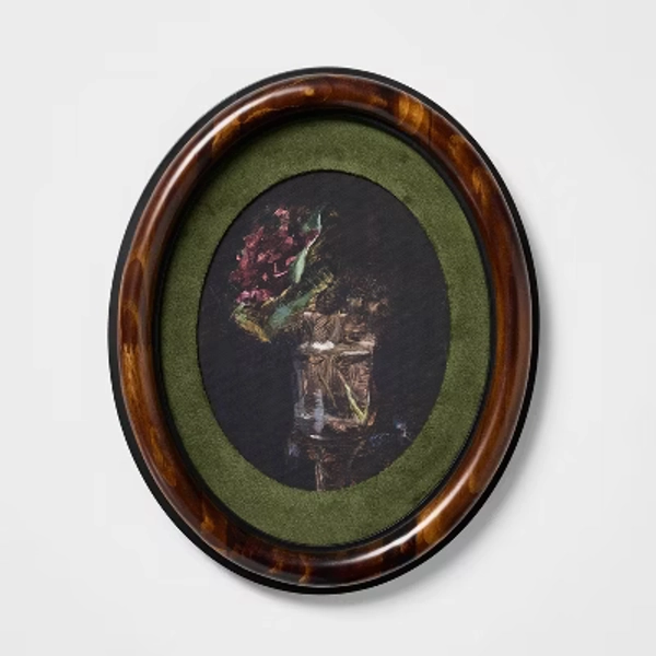 9"x11" Oval Frame Floral Wall Art - Threshold™ designed with Studio McGee