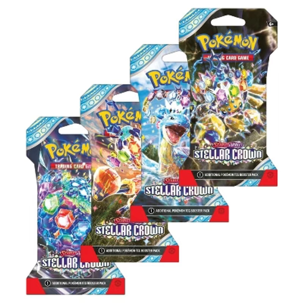 Pokemon SV7 Scarlet & Violet Stellar Crown | 4 Sleeved Boosters Packs (Artwork Pack)