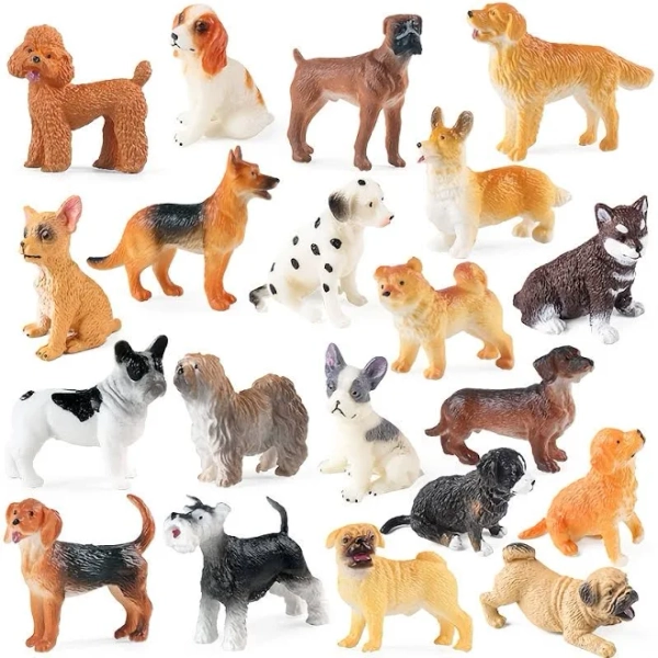 20pcs Mini Dog Figurines Playset