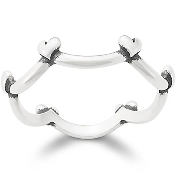 James Avery Delicate Heart Crown Stacker Ring in Sterling Silver