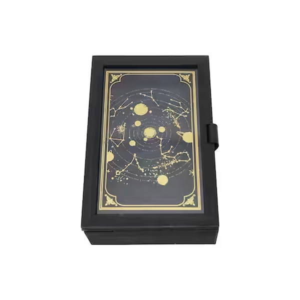 7" Black & Gold Celestial Decorative Box by Ashland®
