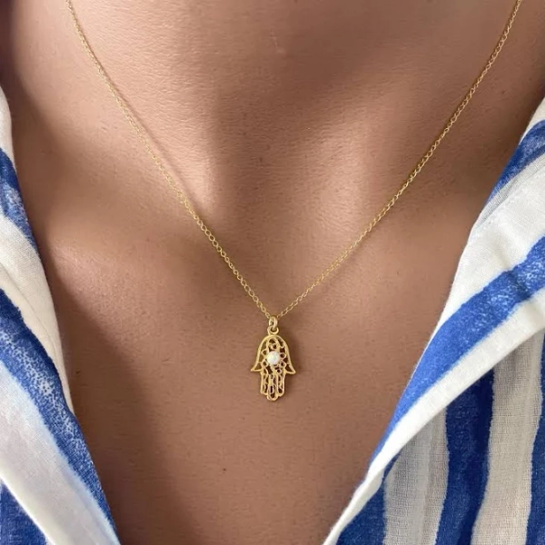 Dainty Gold Hamsa Necklace