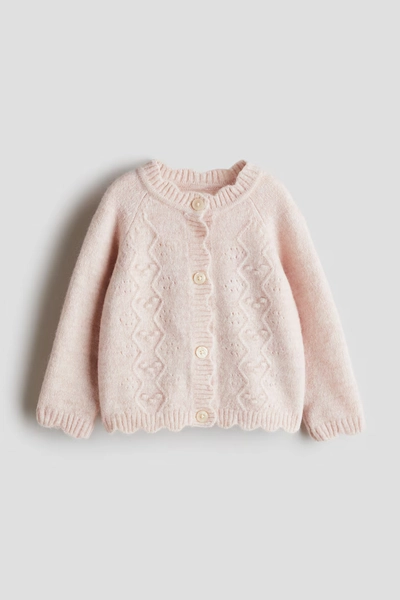 Scalloped-Edge Knit Cardigan