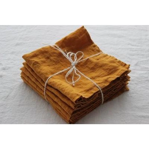Stonewashed Linen Napkins Set: Organic Shabby Chic Table Decor