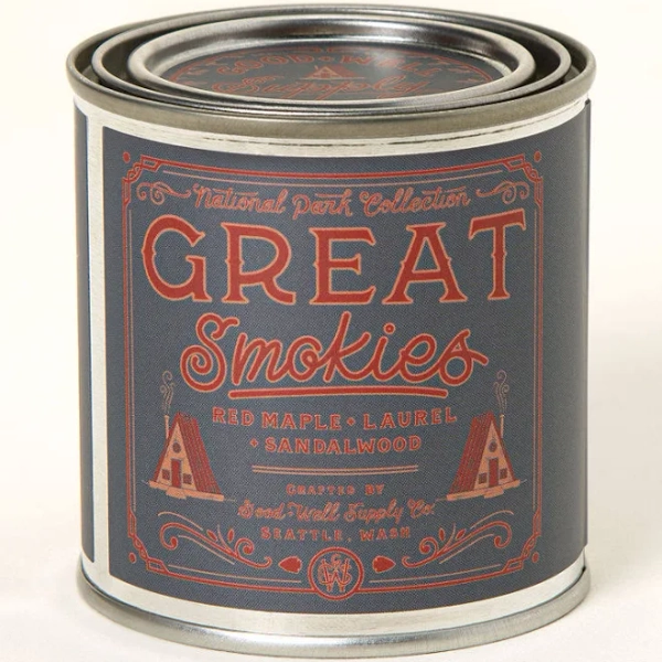 Good & Well Supply Co. National Parks Soy Candle Collection Great Smokies Cotton Wick