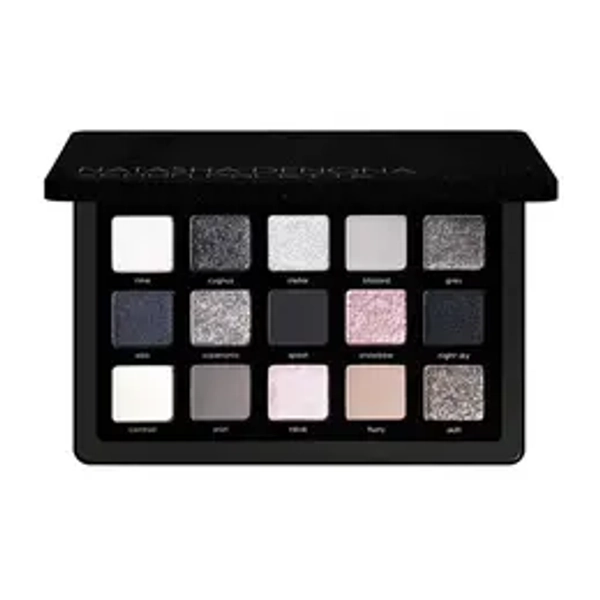 Natasha Denona Xenon Eyeshadow Palette - 15 Multi-Dimensional Shades for Makeup & Cosmetic Use - Glitter Glam White Smokey Versatile Hues Vivid Grays