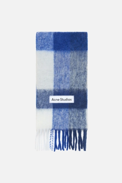 Mohair checked scarf