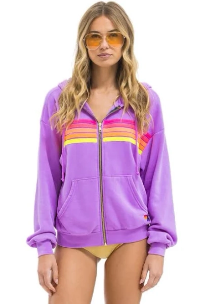Aviator Nation Women's 5 Stripe Relaxed Zip Hoodie