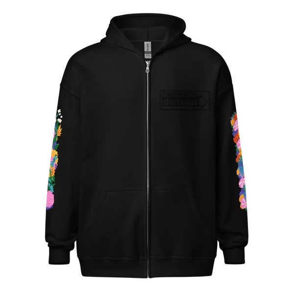 Life and Death Flowers Zip Up