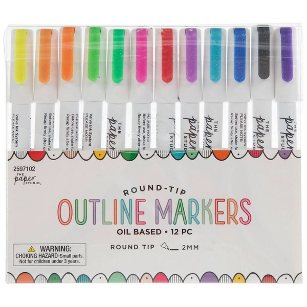 Metallic Outline Markers - 12 Piece Set