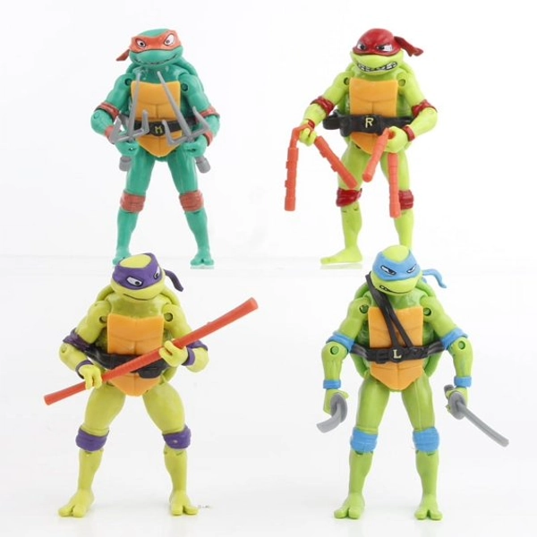 Teenage Mutant Ninja Turtles Classic Collection TMNT 4 Pc Action Figures Toys 7th Gen, 5 Inches Tall