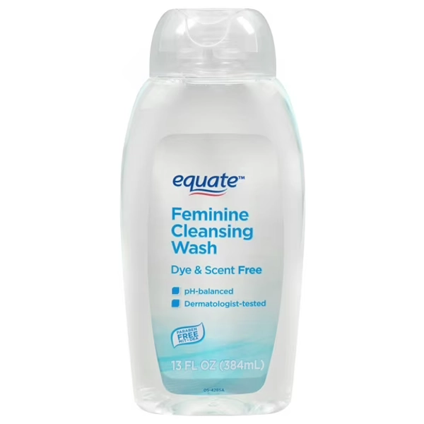 Equate Feminine Cleansing Wash For all Skin Types, Scent & Dye Free, ph-Balanced, 13 fl oz