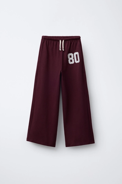 HEAVY PRINTED WIDE LEG PLUSH PANTS