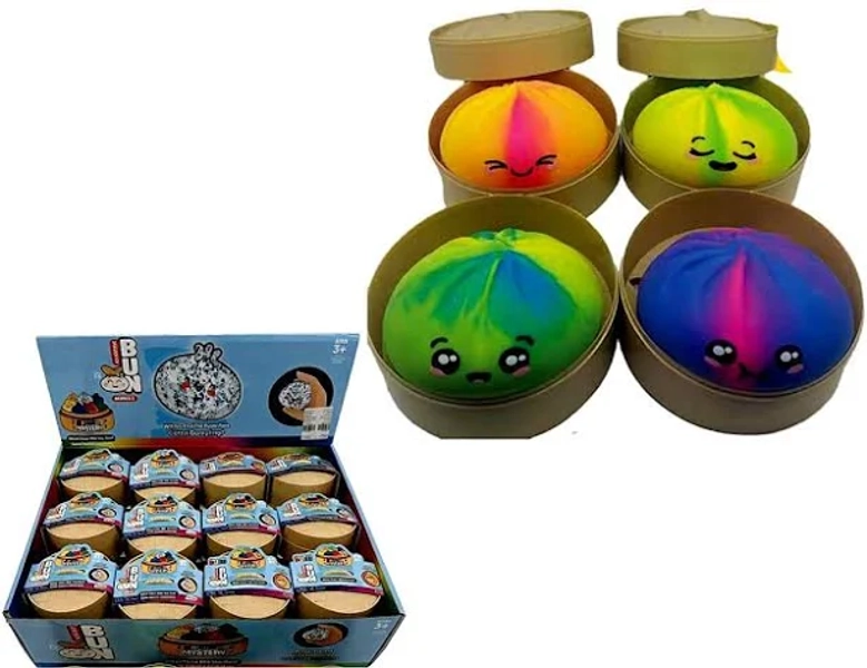Crazy Fun Rainbow Mystery Squishy Bun Tie Dye Dumpling Fidget Toy