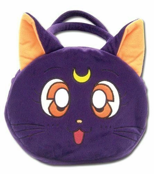 NEW GE Animation Sailor Moon Luna Cat Head Purple Zip Handbag Purse Bag GE5495