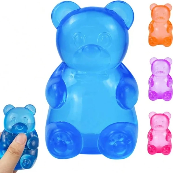 Stress Bear Squishy Ball, Gummy Bear Toy, Sugar Filled Squishy Toys For Kids Stress Relief - High Density Squeeze Balls For Students Calming - Ultra-