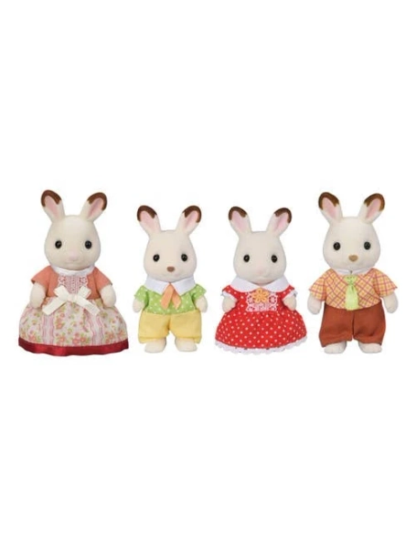 Calico Critter Chocolate Rabbit Family