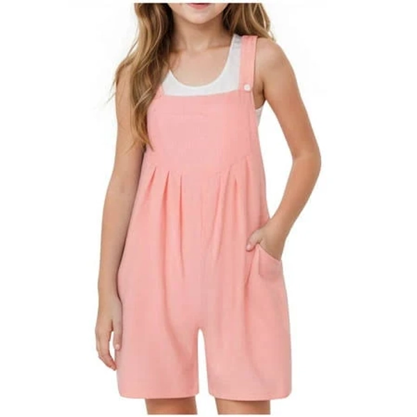 Girls' Belted Wide Leg Jumpsuit