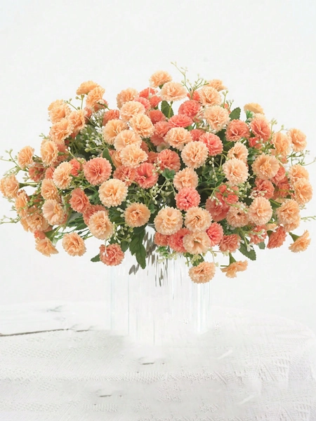 1PC/3PCS Artificial Flowers Silk Carnation Bride Bouquet Fake Plants Room Decor Fall Decor Fake Flowers Garden Autumn Decor Centerpieces Vase For Home New Year's Decor Outdoor Garden Wedding Bouquet Living Room DIY Candy Box Garland Fake Plants Household Products, Valentine Day, Gift
