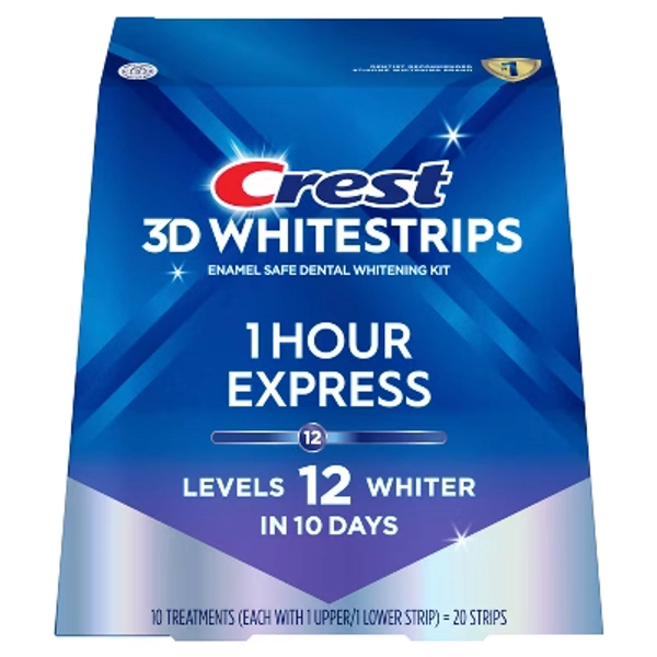 Crest 3D Whitestrips 1-Hour Express At-home Teeth Whitening Kit - 10 Treatments
