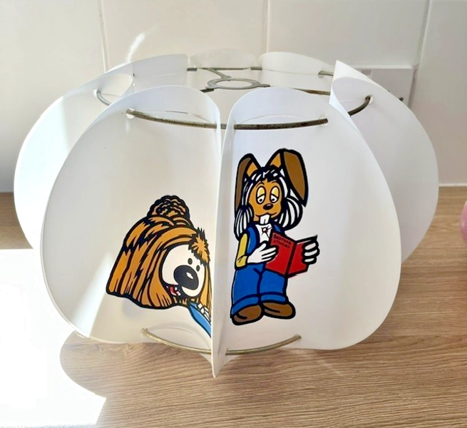 Vintage 1970s Magic Roundabout 9 Panel Plastic Ceiling Light Shade Retro Nursery