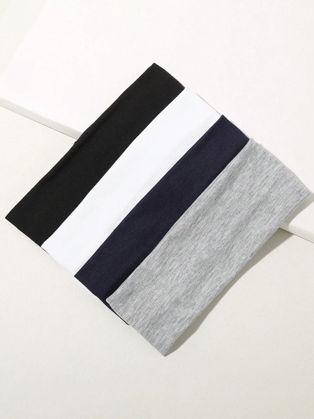4pcs Wide Solid Color Simple Headbands Suitable For Sports Casual, Gym Hair Band Turban Headband Sweatband, Hairband Fall Winter Hair Accessories For Women For Vacation Outfits Woman Elegant Scarf Women Bandana Soft Headwrap Summer Outfits