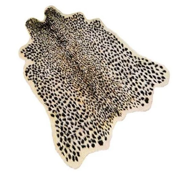 Seek4comfortable Leopard Print Rug Cute Faux Cheetah Cowhide Skin Fur Rug Animal Printed Area Rug Carpet for Home Office Livingroom Bedroom