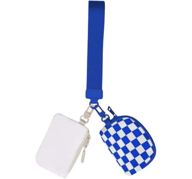 Queen's Designs Checkered Dual Wristlet Keychain