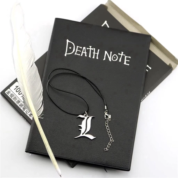 Mvnoire Death Note Writing Notebook & Journal with Feather Pen & Necklace, Black, 80 Pages, 3 Count,1 Pack - Walmart.com