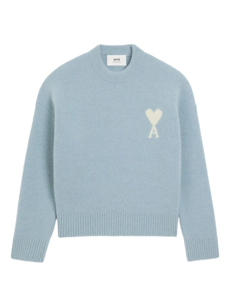 AMI Paris Ami De Coeur crew-neck Sweater | Blue | FARFETCH