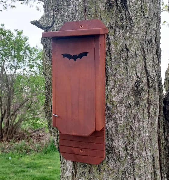 Bat Box -Bat House- Smaller Cedar Single Chamber - Handmade- Texted Brick Colored Finished