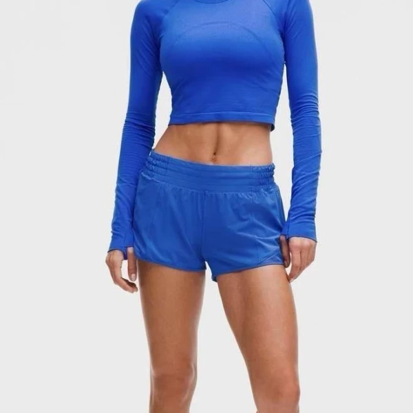 Lululemon Hotty Hot High Rise Lined Short 2.5" Cerulean Blue Running