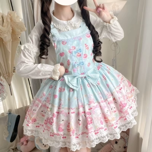Japanese Style Suspenders Lolita Dress Women Kawaii Princess Bow Cute Jks Clothes Female Design Lovely Thin Cake Short Dresses - AliExpress 200000345
