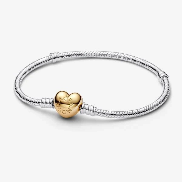 Pandora Moments Heart Clasp Snake Chain Bracelet