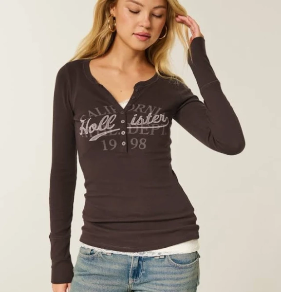 Women's Graphic Henley