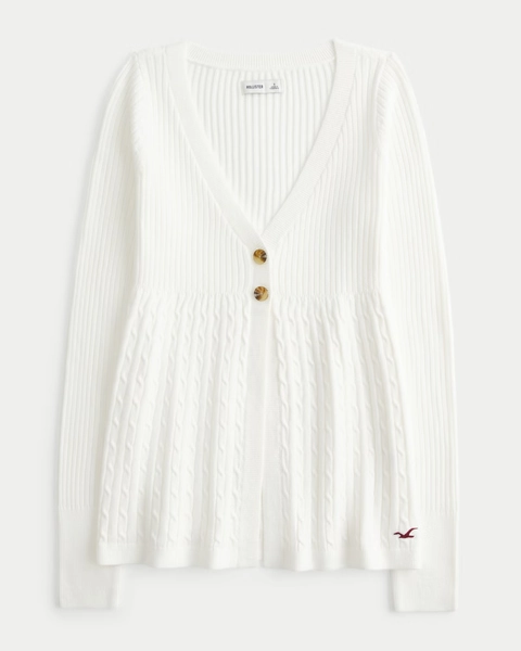 Long-Sleeve Flyaway Babydoll Cardigan