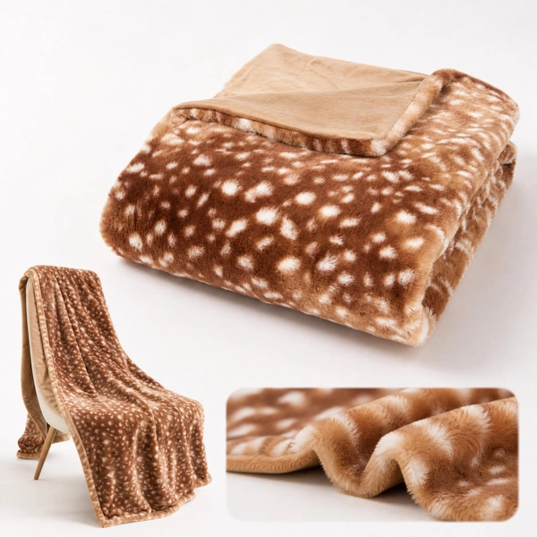 Deer Pattern Throw Blanket - Soft Cozy Blanket for Couch Bed, Lightweight Nap Blanket for Women Men