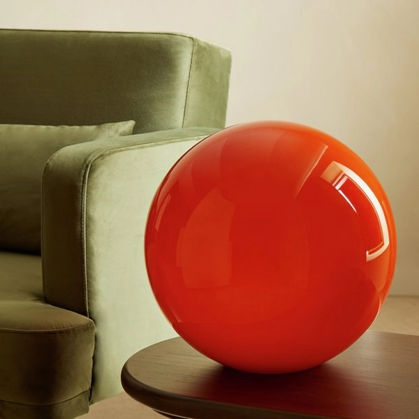 Buy Habitat Caliban XL Globe Glass Lamp - Orange | Table lamps | Habitat