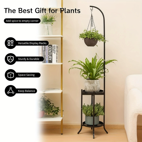 2 tier plant stand metal plant shelf indoor outdoor tall - Temu