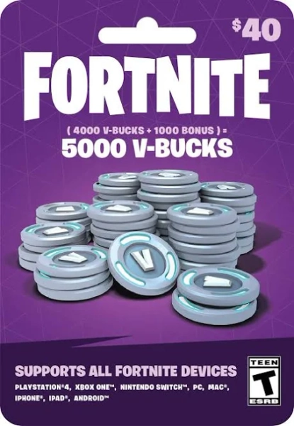 Fortnite - 5000 V-Bucks card