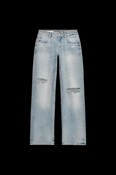 TRF LOW RISE RIPPED WIDE LEG JEANS