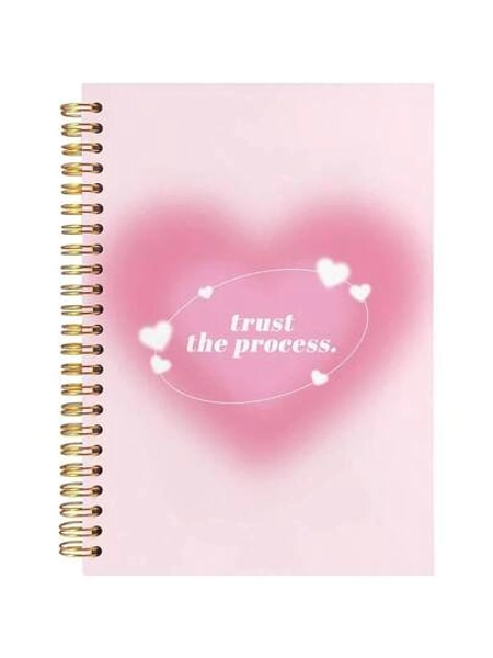 Y2K Pink Preppy Notebook Journal, Trust Process Inspirational Notebooks, Aesthetic Notebooks, Pink Aesthetic Office Supplies, Hardcover Notebook 5.5x8.3